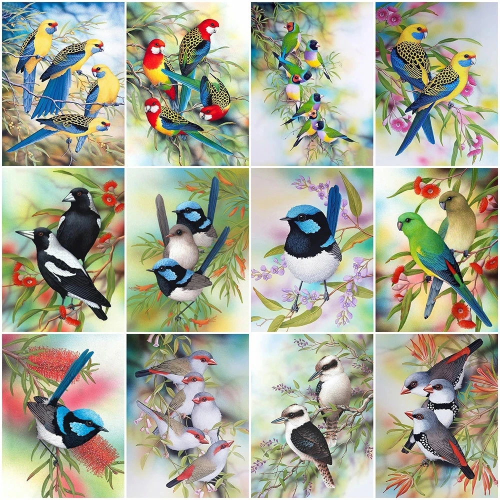 

5D DIY Diamond Painting Bird Full Round Drill Diamond Embroidery Parrot Animal Picture Of Rhinestone Handmade Gift Home Decor