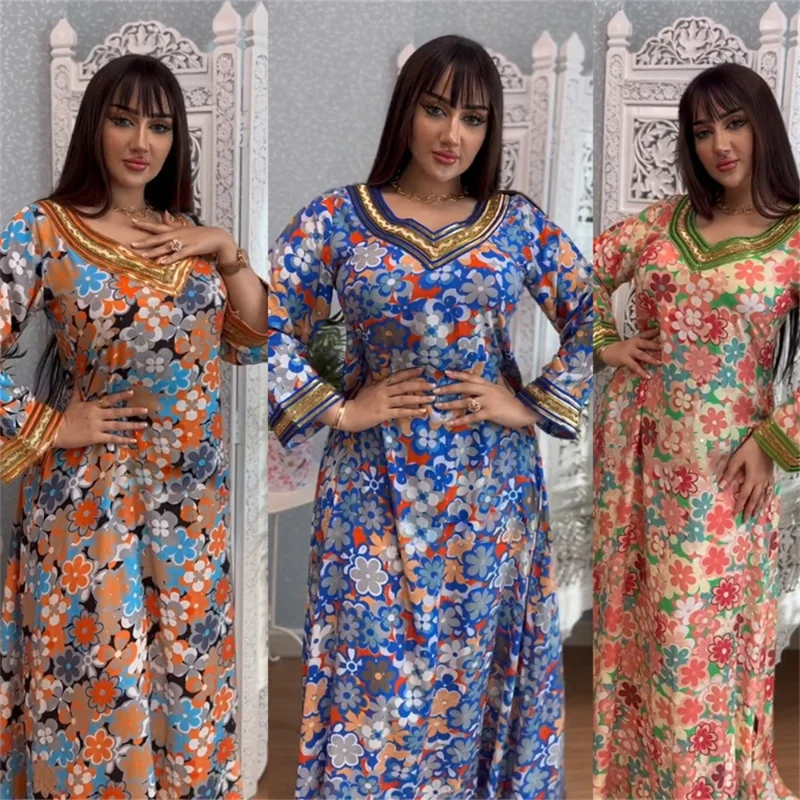 

Ramadan Jalabiya Robe Musulmane Femme Islam Clothing For Women Abaya Muslim Fashion Turkey Arabic Dress Kaftans Vestidos Longos