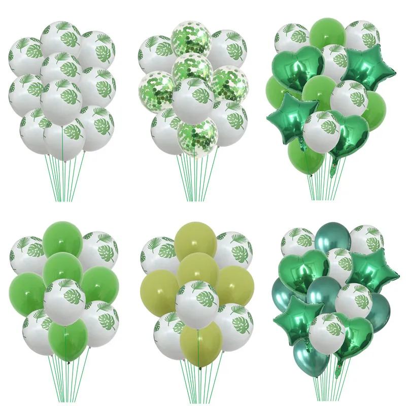 

10Pcs 12inch Tropical Palm Leaf Latex Balloon Kids Birthday Party Decoration Baby Shower Wedding Summer Hawaiian Party Supplies