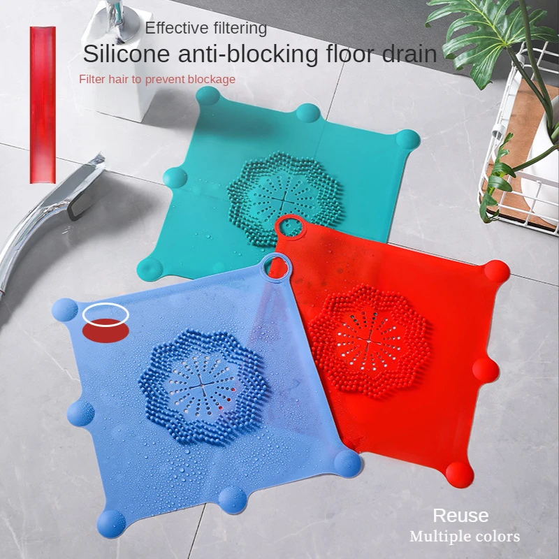 

1pc Drain Stopper Floor Drain Cover Anti Clogging Silicone Filter Screen Household Floor Drain Pad for Kitchen Bathroom Sink