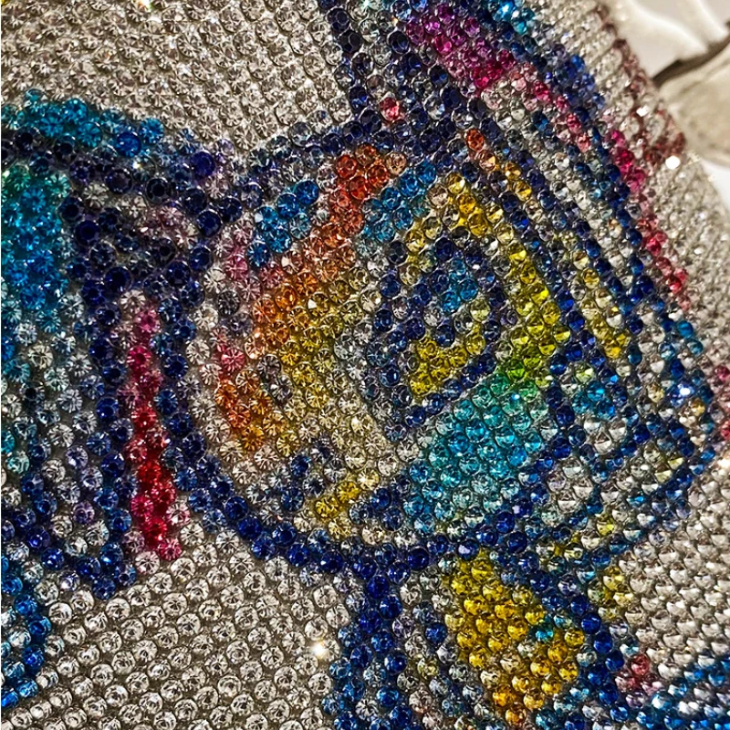 Fashion Rhinestone Handbags for Women 2023 Designer Luxury Sac a main Femme Sparkle Mini Bucket Shoulder Ladies Hand Bags