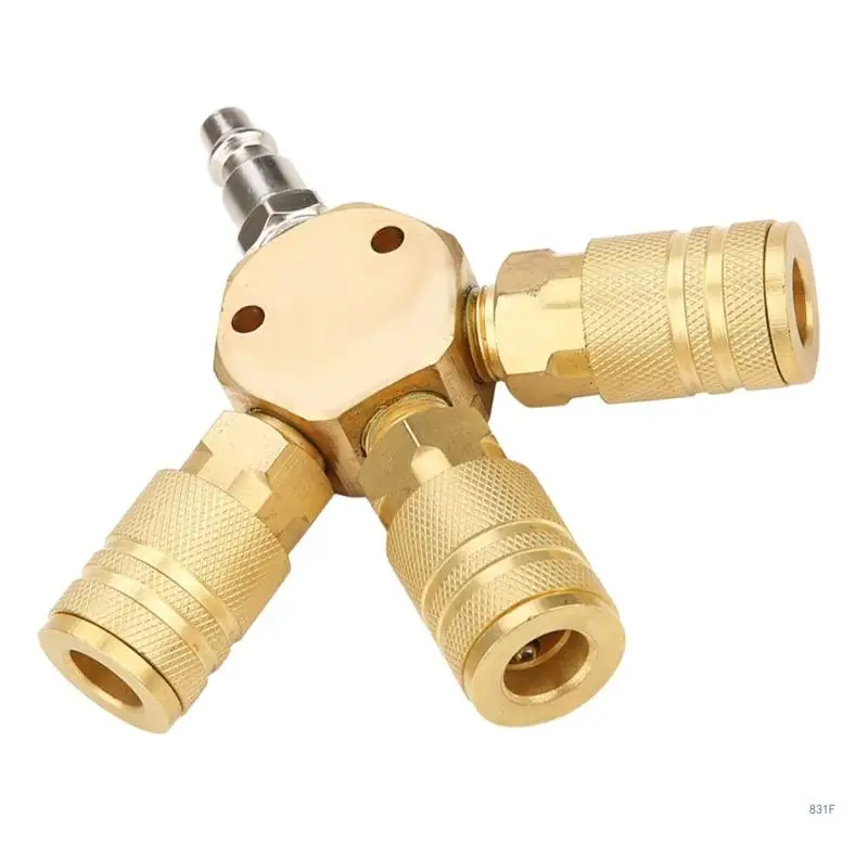 

1/4"Airline Hose- Connectors 3 Way Air Compressor Fittings 4 Way- Out Splitter Male/Female Thread Quick Release Couple