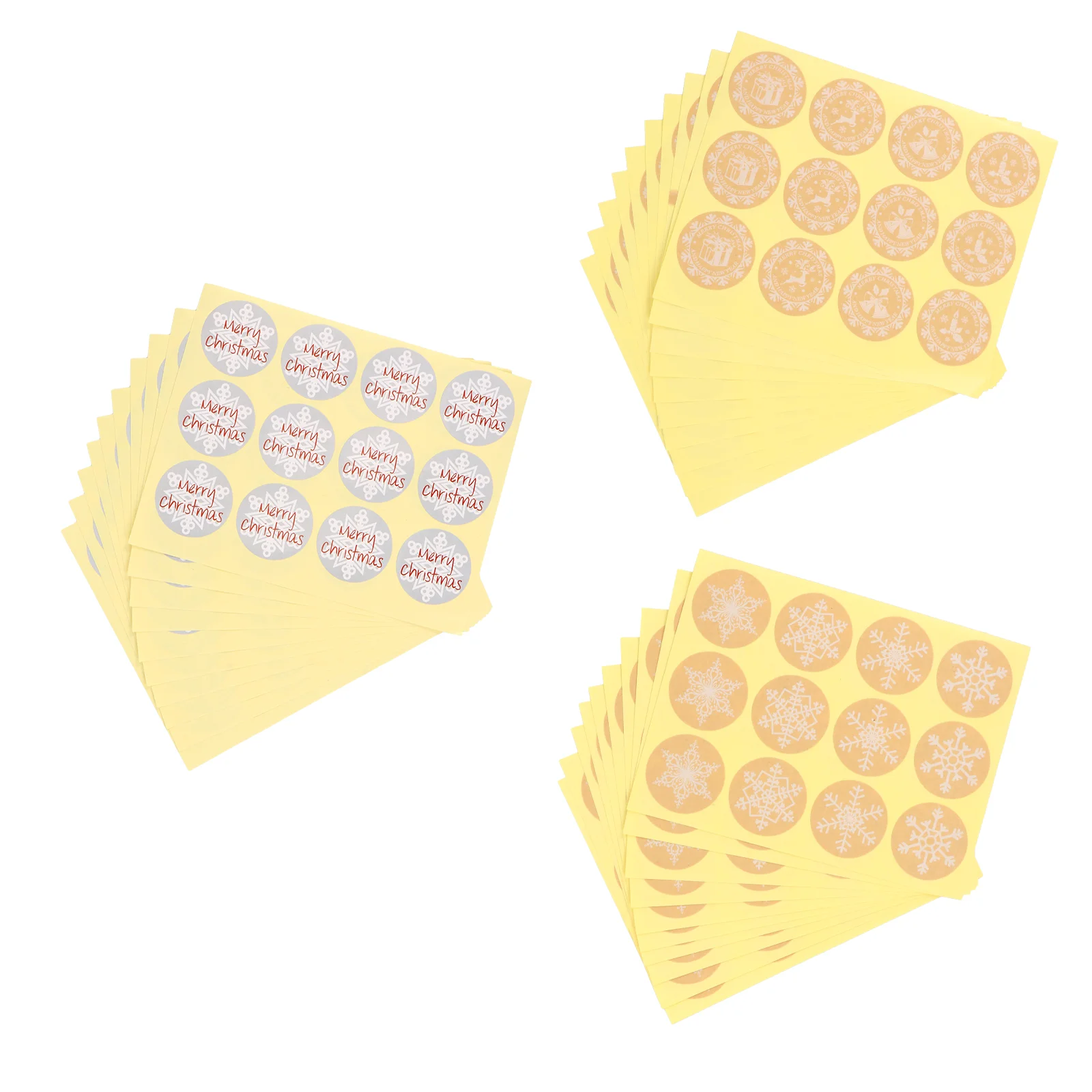 

30 Sheets Christmas Labels Self-adhesive Kraft Paper Sticker Packaging Sticker