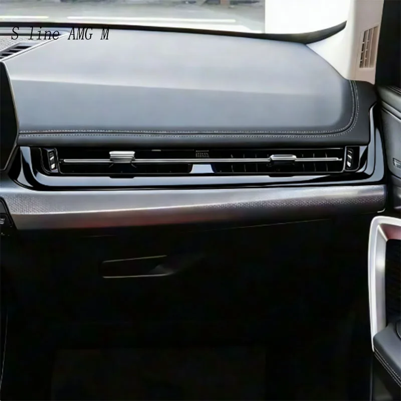 Фото Для BMW X1 iX1 U11 X2 iX2 U10 2023-2025 Автомобильная центральная консоль, подлокотник, дверной замок, приборная панель, рамка для выпуска воздуха переменного тока, наклейка, отделка №5