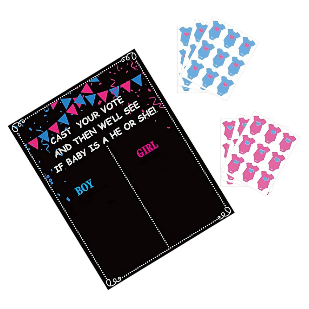 

Gender Reveal Party Voting Baby Stickers Games Decor Girl Boy Or Ideas Supplies Kit Poster Board Shower Supply Identification