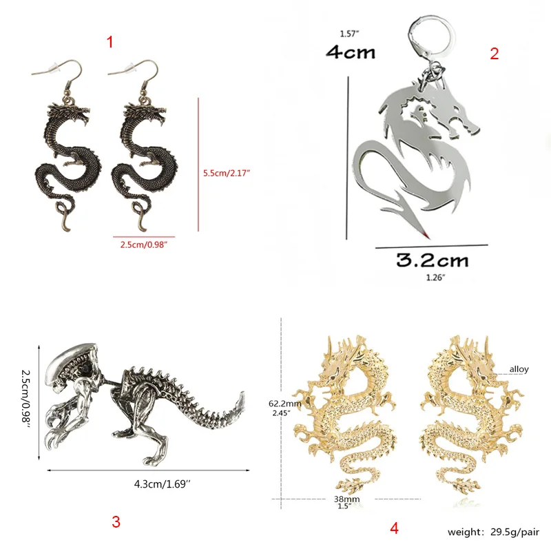 Винтажные бронзовые серьги Firery с крючком дракона серьги-подвески тотема