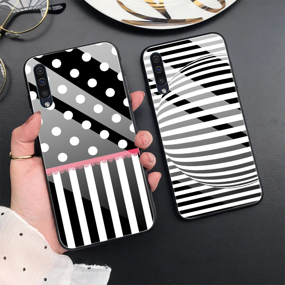 

Polka Dot Stripes Case for Samsung Galaxy S21 Plus S20 FE S10 S21Ultra A12 A51 A52 A71 A13 5G A20S Cover Tempered Glass Bumper