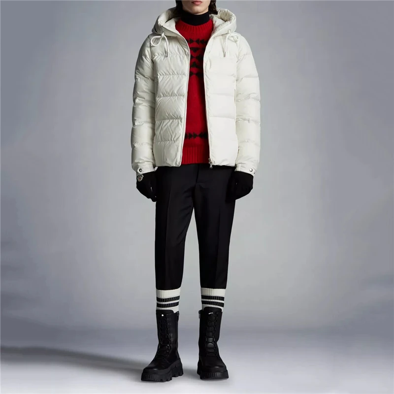 

Высококачественный новый зимний женский пуховик с капюшоном и вышивкой, большая мода, уличная мода, белый гусиный пух, толстая теплая куртк...