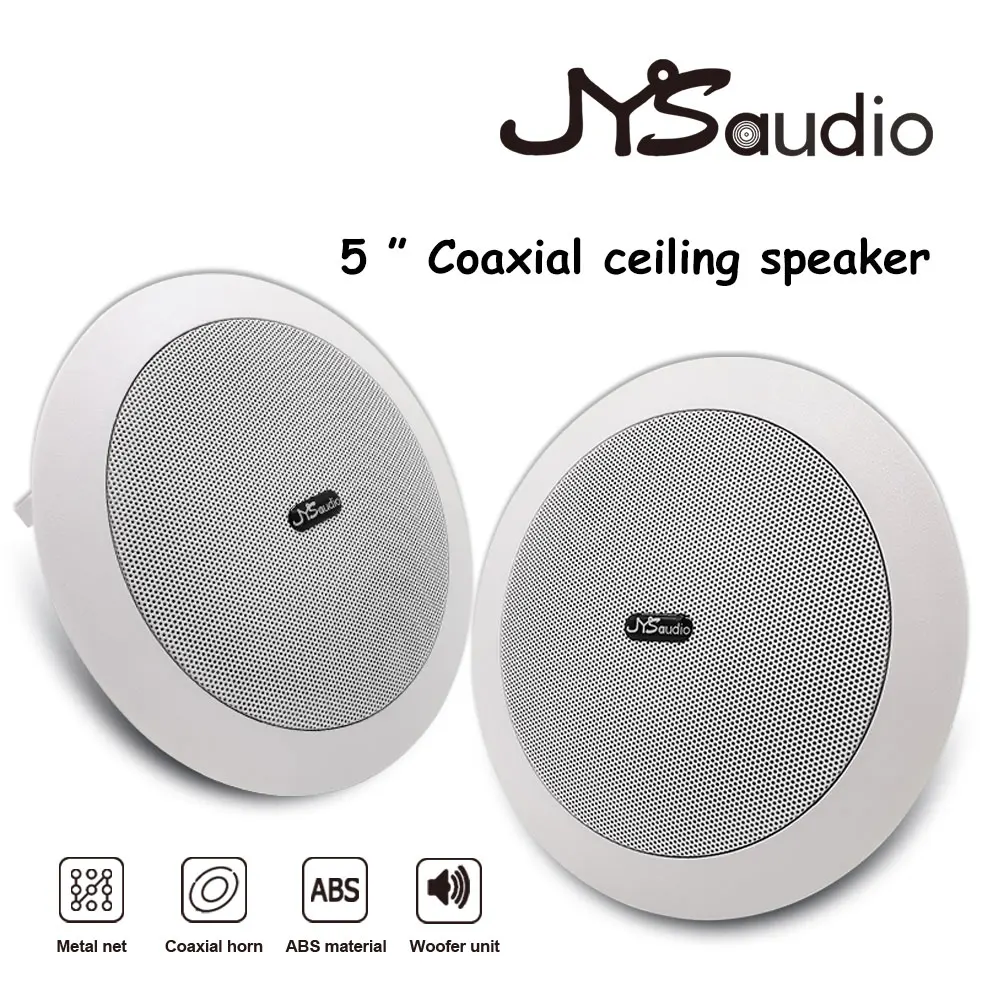 5 Inch Ceiling Speakers Home Recessed Speaker System 20 Watts Perfect for Humid Kitchen Bedroom Bathroom Covered Patio