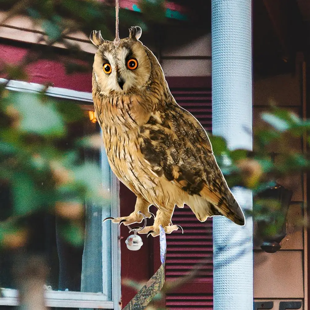 

Garden Bird Repellent Owl Decoy Effective Bird Repellent Double-sided Owl Pendant Reflective Hanging Bird for Garden for Outdoor