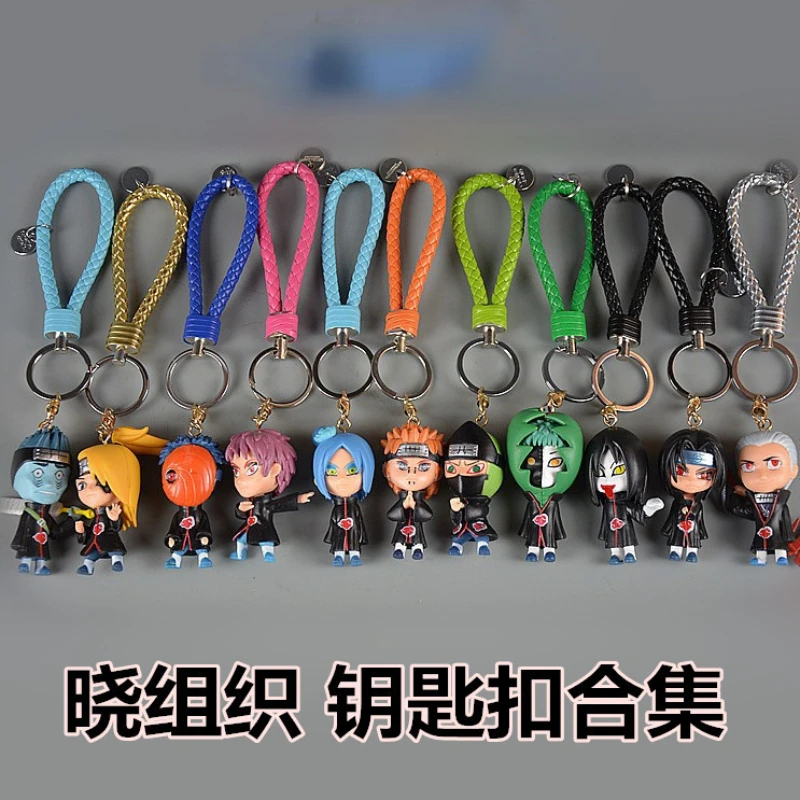 New Hokage Ninja Akatsuki Pain Itachi Cosplay Keychain Deidara Sasori PVC Pendant Key chain Key ring Toys Props Accessories
