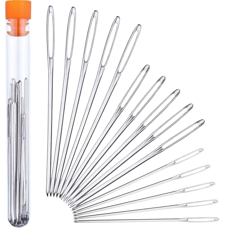 

75 Pieces Blunt Needles Stainless Steel Large-Eye Yarn Knitting Needles Sewing Needles, 3 Sizes