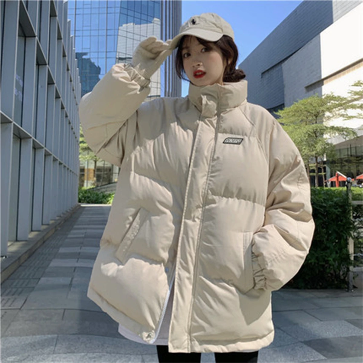 Students' Black Down Jacket Women's Thickened Winter Jacket 2022 New Short Cotton-Padded Jacket Bread Jacket Loose Small enlarge