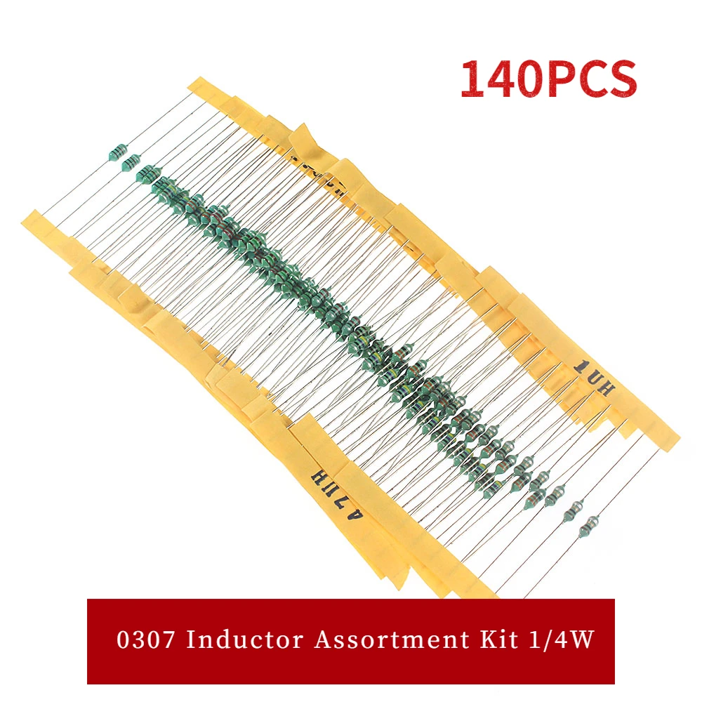 140 шт. 0 25 Вт индуктор 0307 комплект 1/4 цветная кольцевая индуктивность 1uh-470 мкГн 14