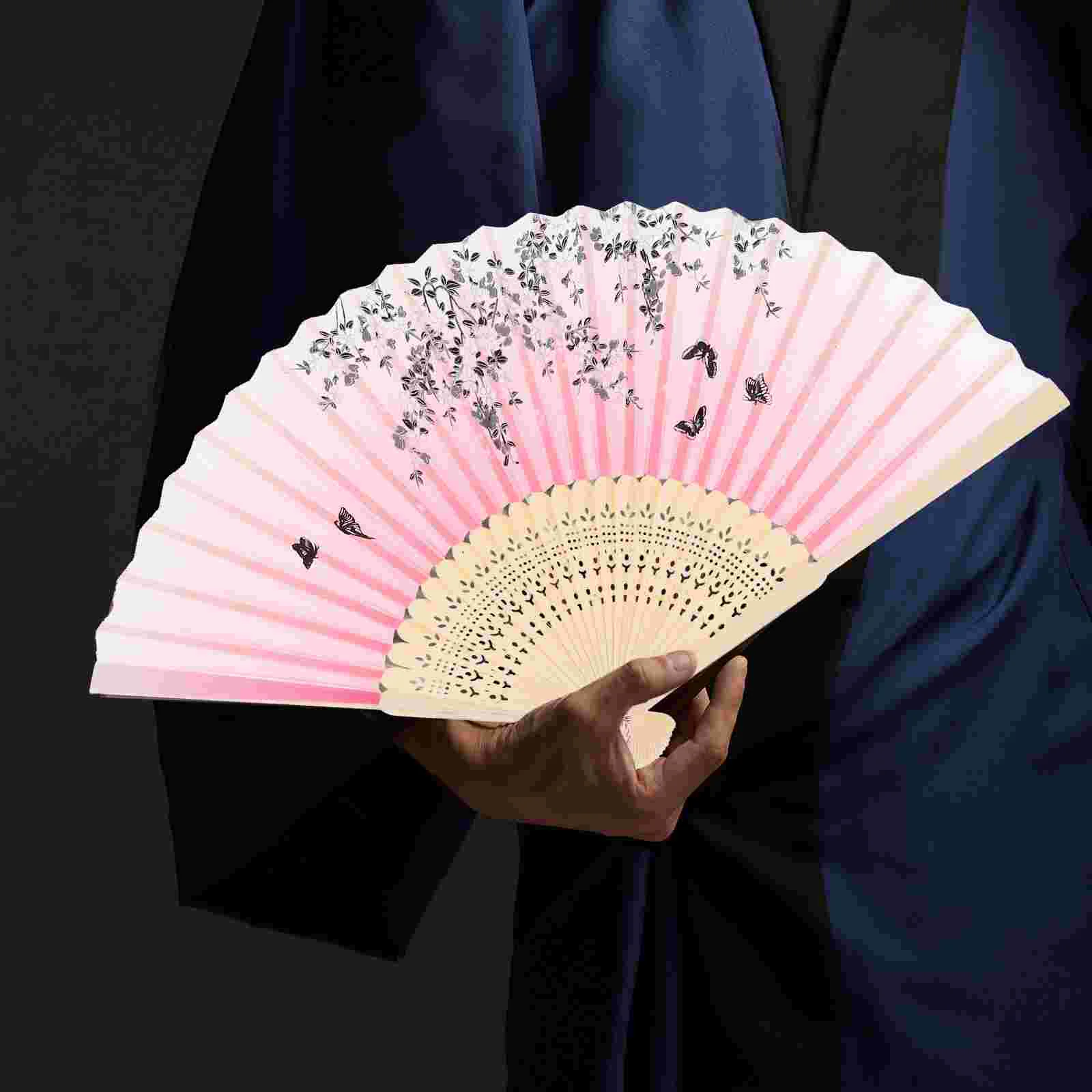 Складной веер традиционная танцевальная ткань бамбуковое украшение ручной