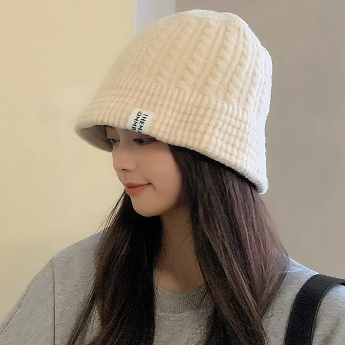 Корейская шерстяная рыбацкая шапка в стиле Ins осенне-зимняя теплая вязаная с