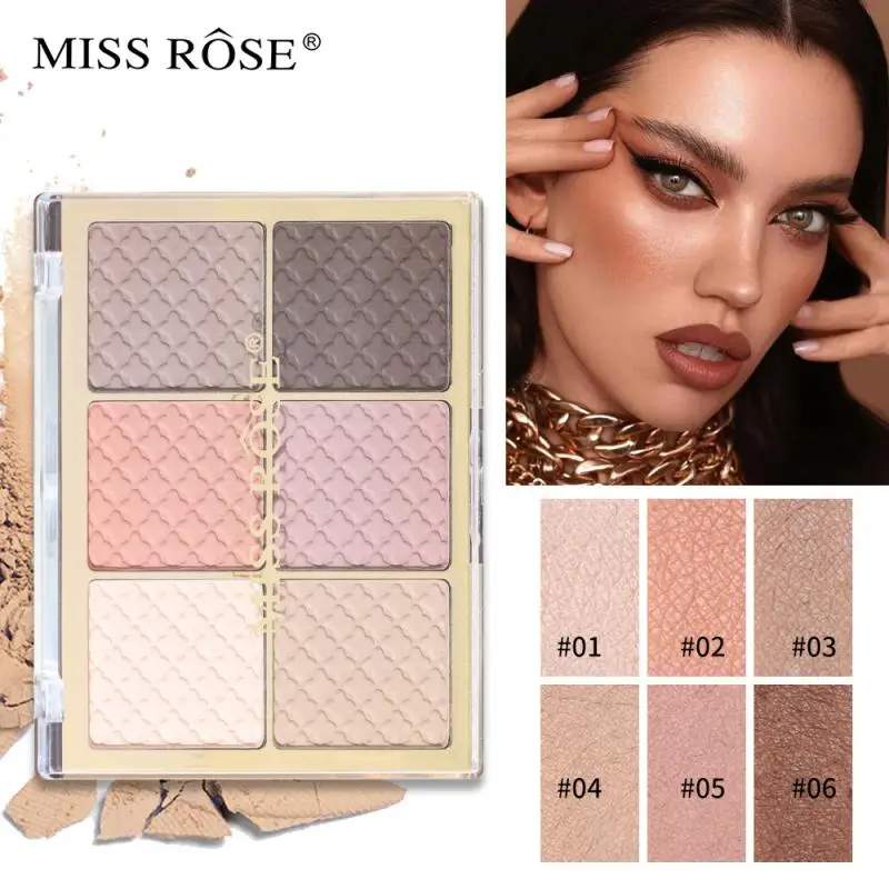 

Highlighter Contour Palette Face Shading Grooming Powder Makeup 6 Colors Long-Lasting Face Make Up Contouring Bronzer Cosmetics