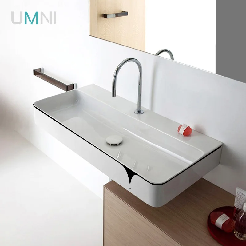 

Ceramic Wall-Mounted Integrated Wash Basin Cabinet Combination Balcony Wall Hanging Inter-Platform Basin Single Basin Household