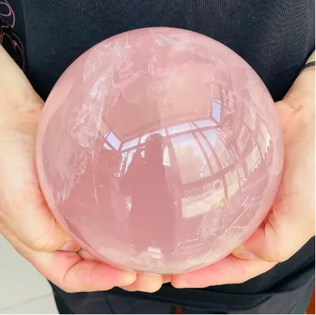 

Natural Pink Rose Quartz Magic Crystal Healing Ball Decor