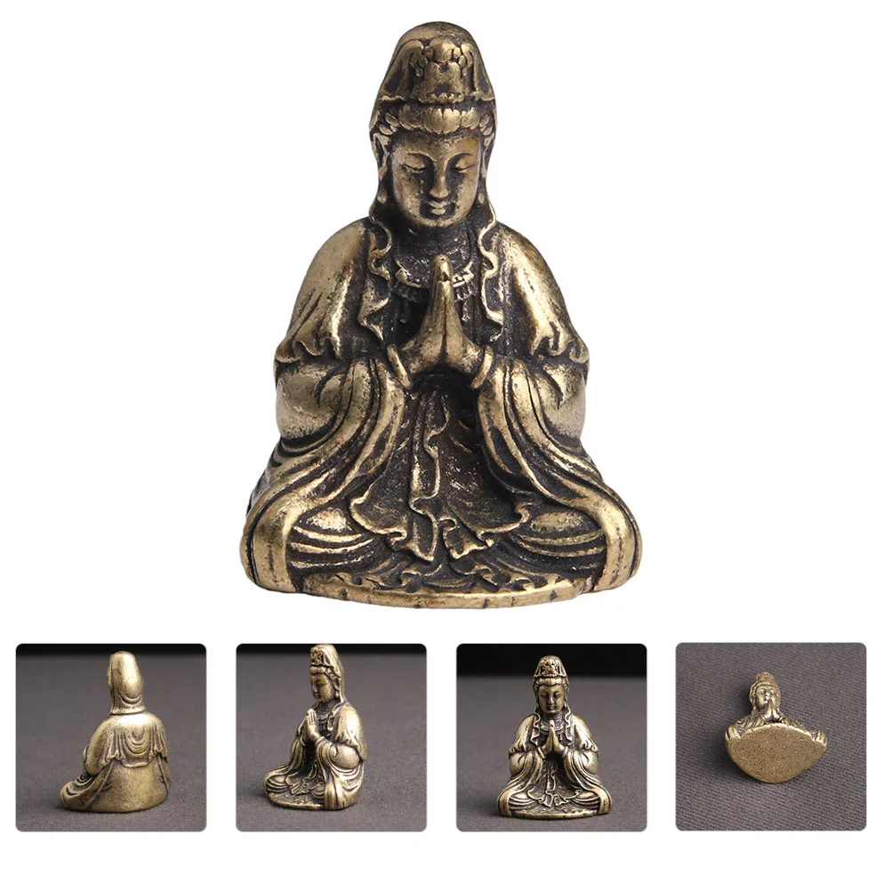 

Statueyin Figurinesquan Kuanfigurine Shui Tibetan Feng Brassfemale Garden Zen Decoration Lucky Decorations Small Key Sitting