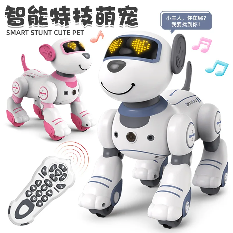 Children intelligent robot dog multifunctional programmable stunt remote control dog touch interactive electric pet toys gift
