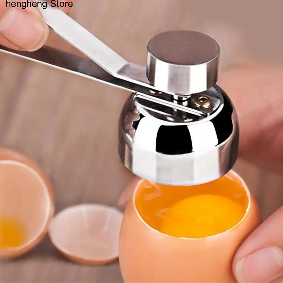 

Stainless Steel Boiled Egg Topper Shell Top Cutter Knocker Opener Raw Egg Cracker Separator Egg Divider Kitchen Gadgets