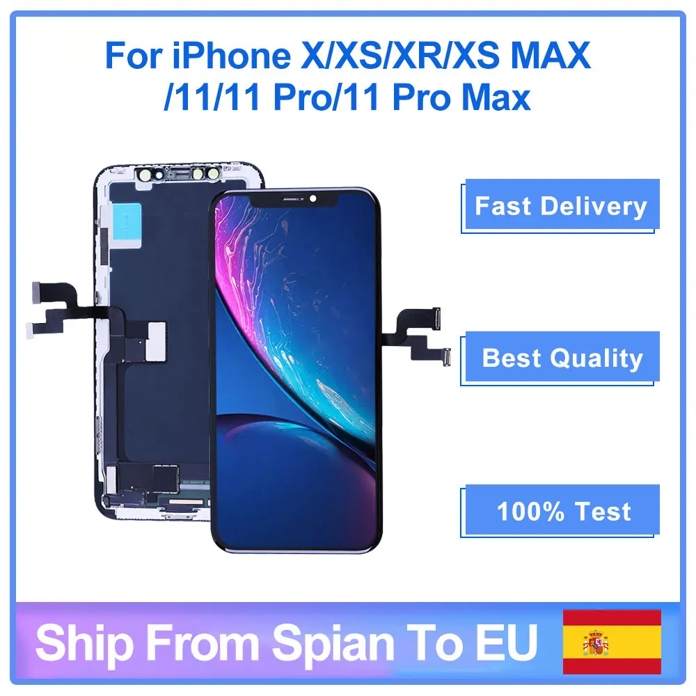 ЖК-экран для iPhone X XR XS MAX OLED сменный с 3D сенсорным дигитайзером в сборе 11 12 Pro Max Incell