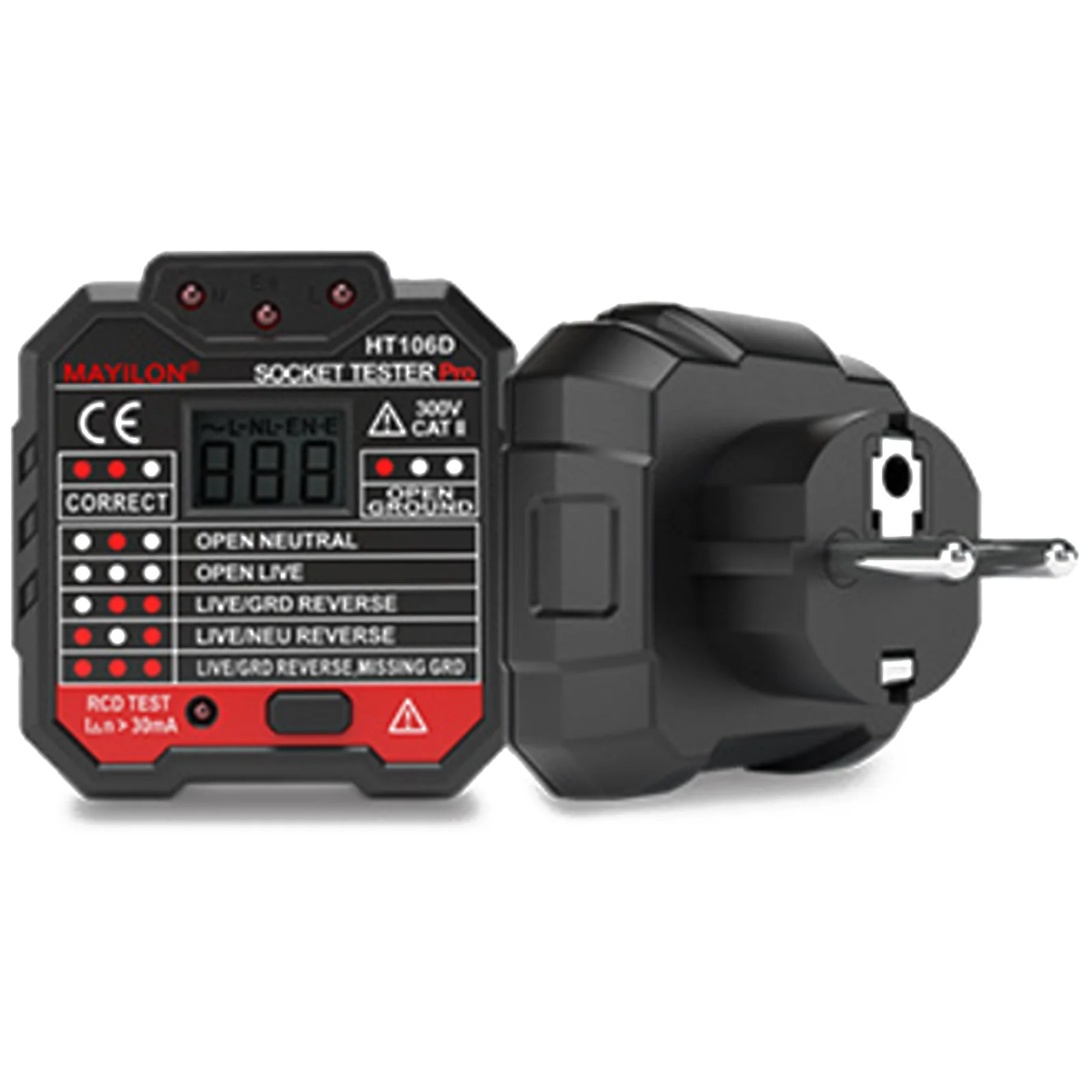 

Socket Tester Socket Detector For Easy Voltage Reading -3 LED Indicators For Precise Fault Identification Electrical Sockets