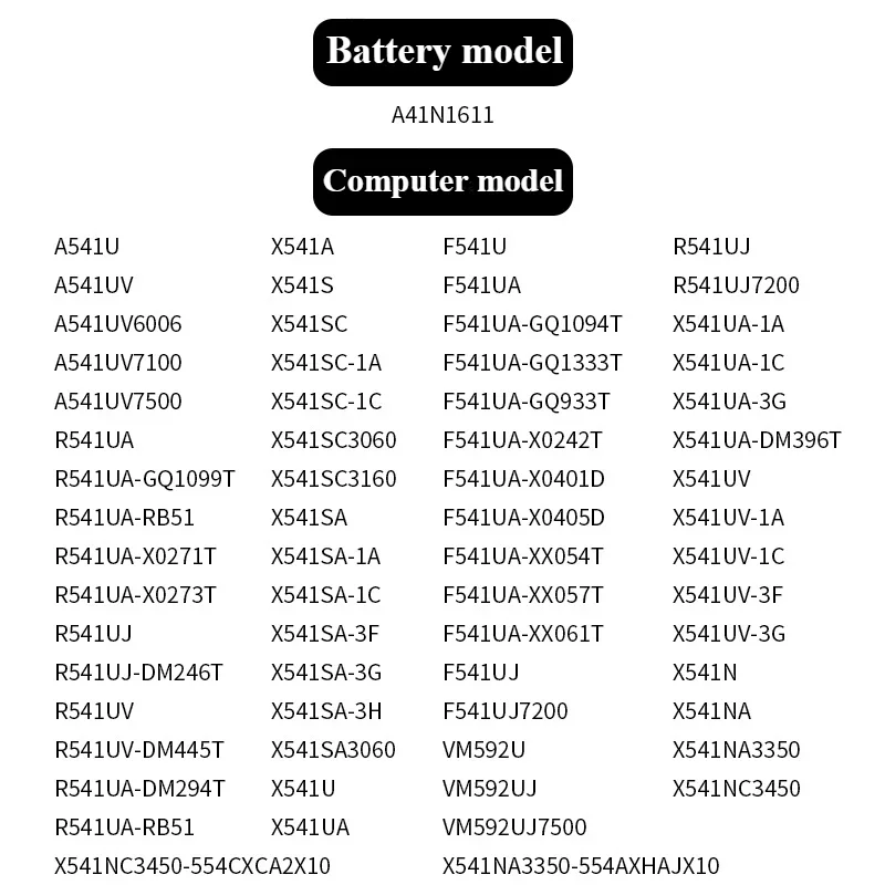 НОВАЯ аккумуляторная батарея A31N1601 для ноутбуков ASUS A541U F541U R541U R541UA X541A X541S X541SA X541SC X541U X541UA X541UV (art.: 3920db2f6ceee) - 3920db2f6ceee
