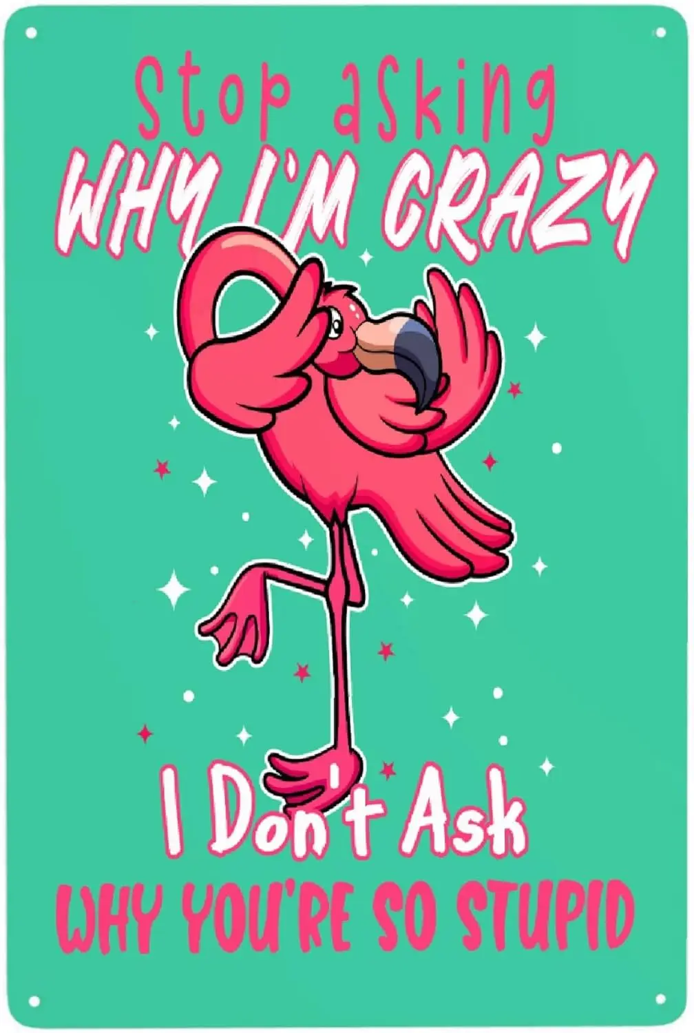 JOCASA забавный фламинго винтажный алюминиевый металлический плакат Декор-ретро