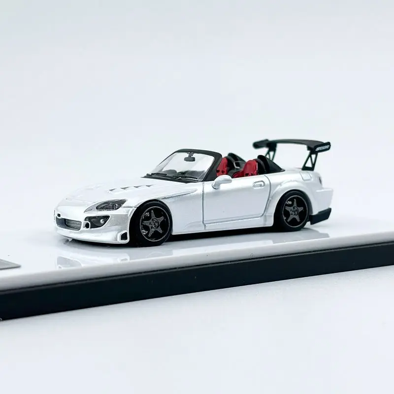 MT Micro Turbo 1:64 Honda S2000 Ложка Металлическая белая открытая крышка Модель автомобиля из