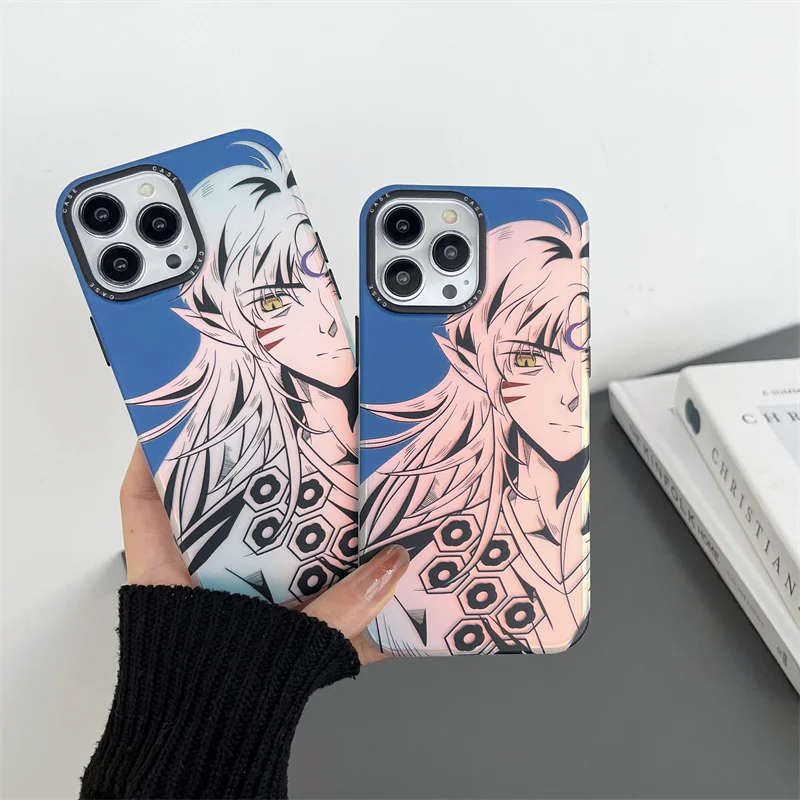 

Japan Anime Inuyasha Sesshoumaru Case for iphone 11 12 13 14 pro max 14pro 14plus Bling Laser Soft Phonecase Funda