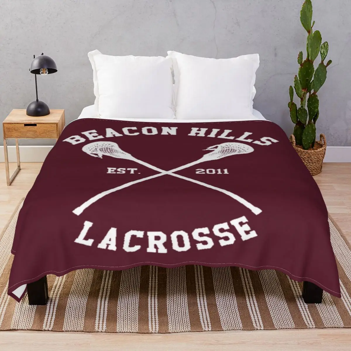 Beacon Hills Lacrosse Teen Wolf Blankets Flannel Autumn Lightweight Unisex Throw Blanket for Bedding Home Couch Camp Cinema
