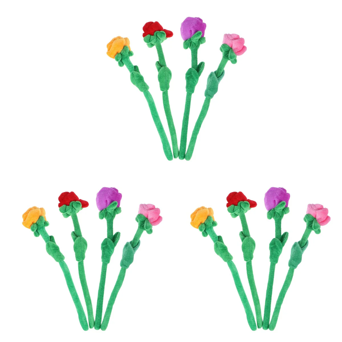 

12 pcs 30cm Rose Stuffed Plush Rose Dolls Simulation Rose Bouquet Gift on Valentine's Day Flower for Lover(Pink,Orange,