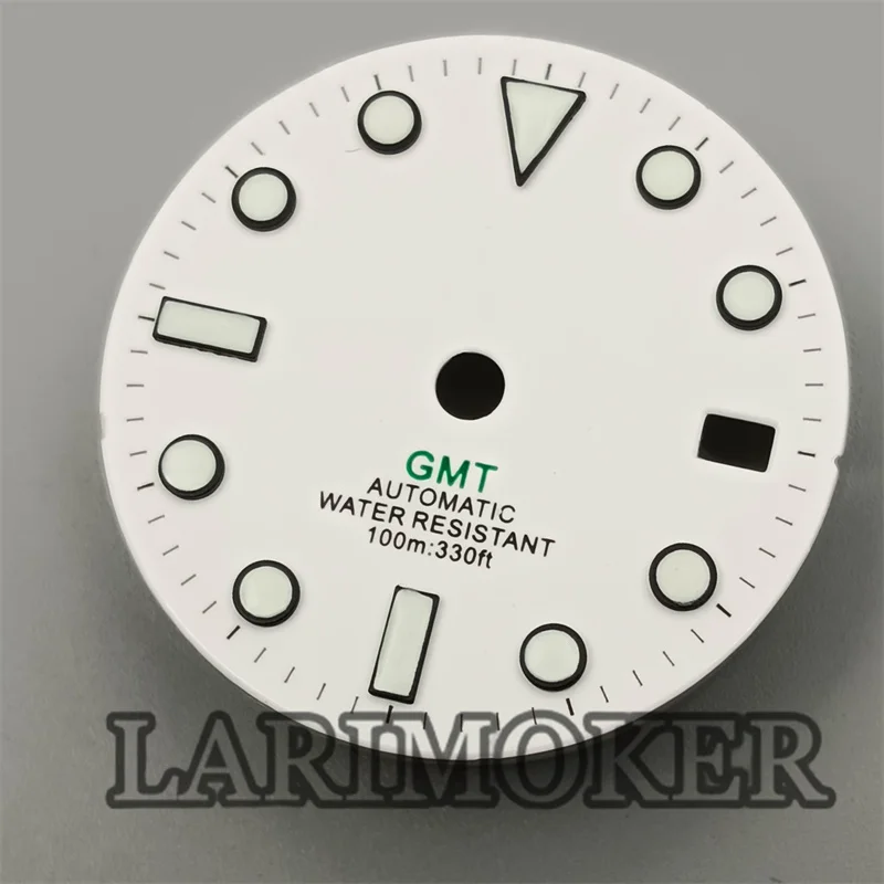LARIMOKER 29 мм белый черный циферблат синий красный зеленый GMT Mark светящийся Fit NH34