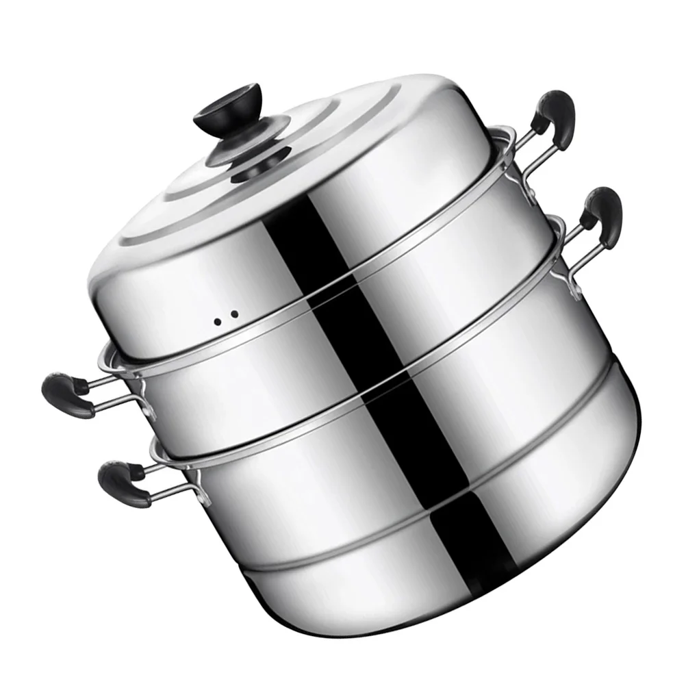 

1pc Three Layers Stainless Steel Steamer Pot Durable Steamer Food Steam Pot