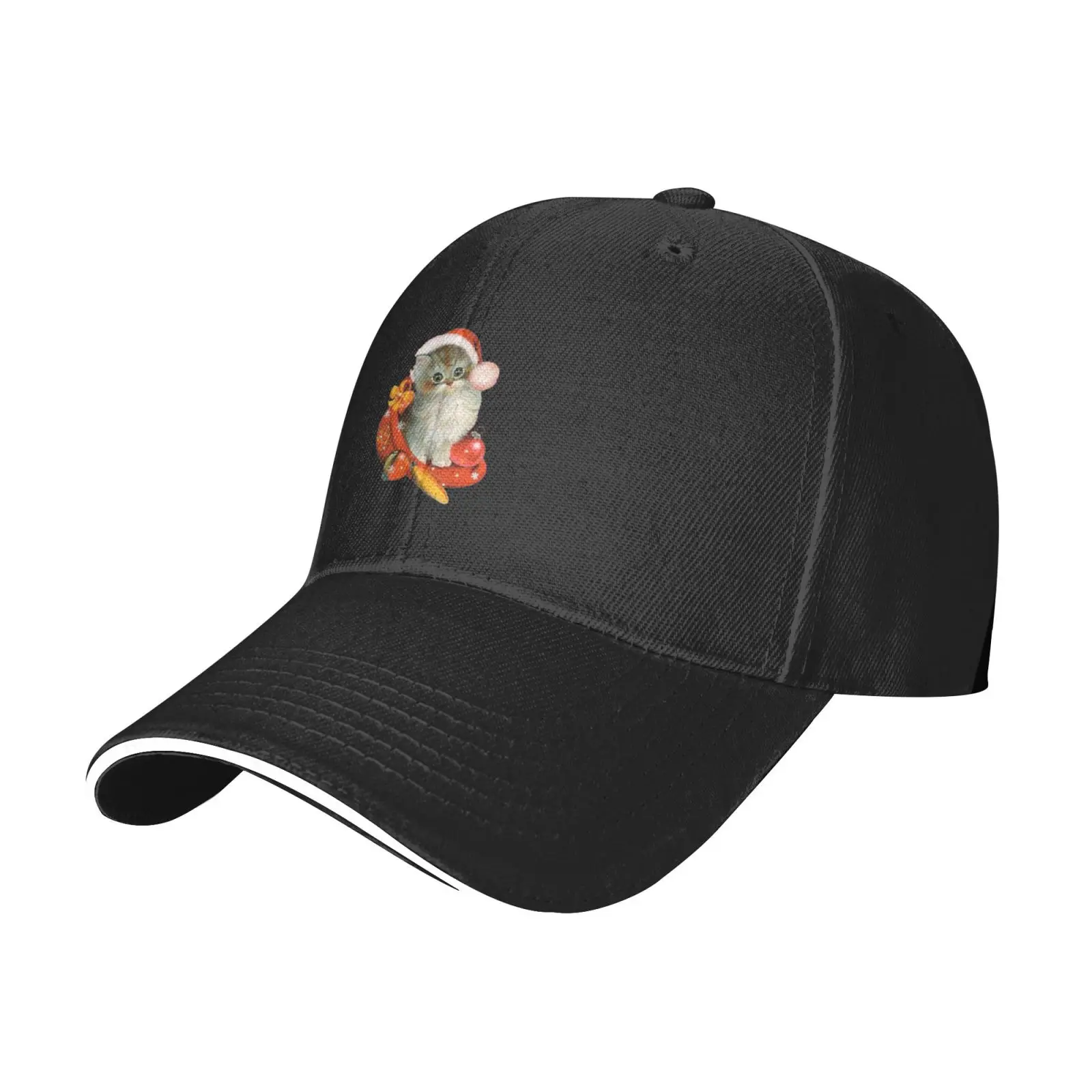 

Christmas Cat Cute Baseball Cap Adjustable Cotton or Polyester Lightweight Hats for Women Print Unisex Four Seasons Casual