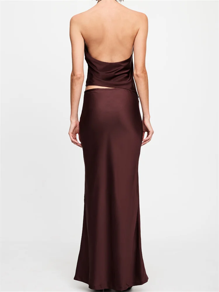 Женский костюм с юбкой CHRONSTYLE Y2K комплект из двух предметов топ без рукавов