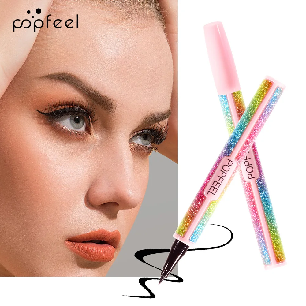 

Новинка, подводка для глаз POPFEEL с изображением звездного неба, быстросохнущая Водонепроницаемая подводка для глаз, без размазывания, для на...