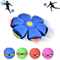 yhsmtg ufo flat ball flying throw disc with led light magic toy kid outdoor garden beach game childrens sports balls toys gift