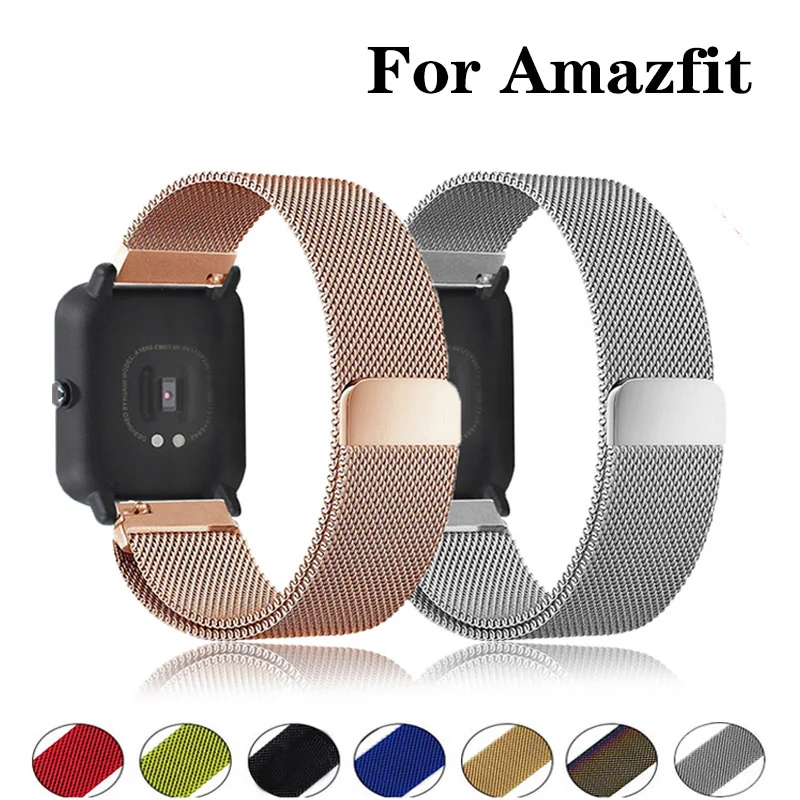 

20mm/22mm Milanese band For Amazfit GTS/4/2/2e/3/GTS2 Mini/GTR 47mm/GTR2/4/3/Pro stratos Metal Watch Bracelet Amazfit bip strap