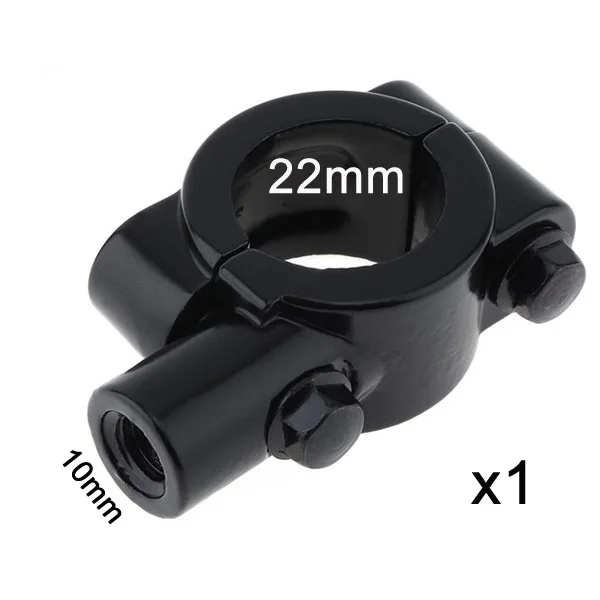 

Зажим для крепления зеркала на мотоцикле, адаптер для держателя зеркала заднего вида, серебристый, черный для руля 7/8 дюйма, 22 мм, 25 мм, резьба 10 мм, 8 мм