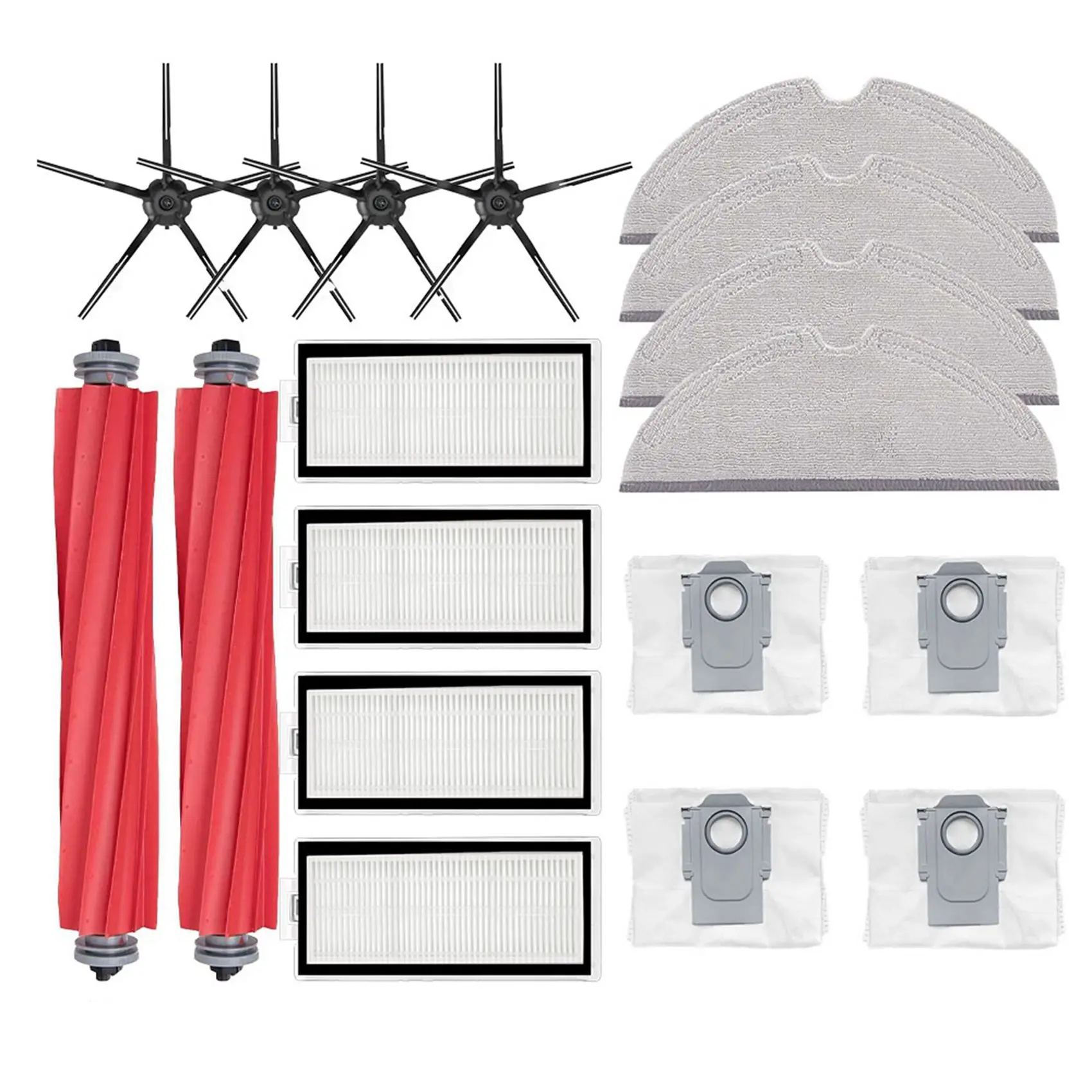 

For Xiaomi Roborock Q7 Max Q7 Max+ T8 Robot Vacuum Spare Parts Main Side Brush Hepa Filter Mop Rag Dust Bag Black