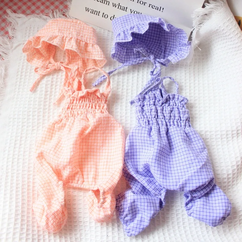 

Комбинезон для собак в шотландскую клетку, милая одежда для маленьких собак, с принтом Йорка, фиолетовая одежда для мальчиков и собак, весна-...