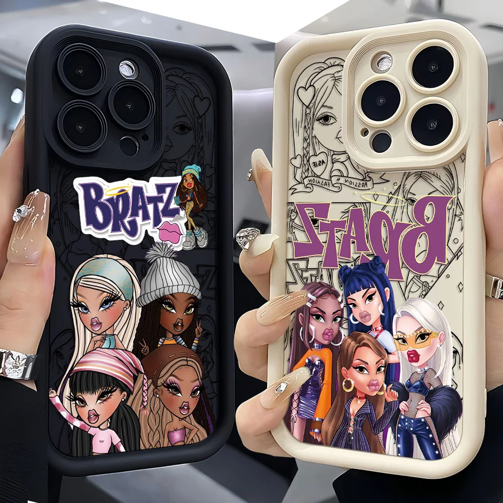Фото Милый чехол для телефона B-Bratz для Samsung S26 S25 S24 S23 S22 S21 S20 F06 M16 Note 20 FE Plus Ultra 4G 5G, мягкий силиконовый ТПУ №3