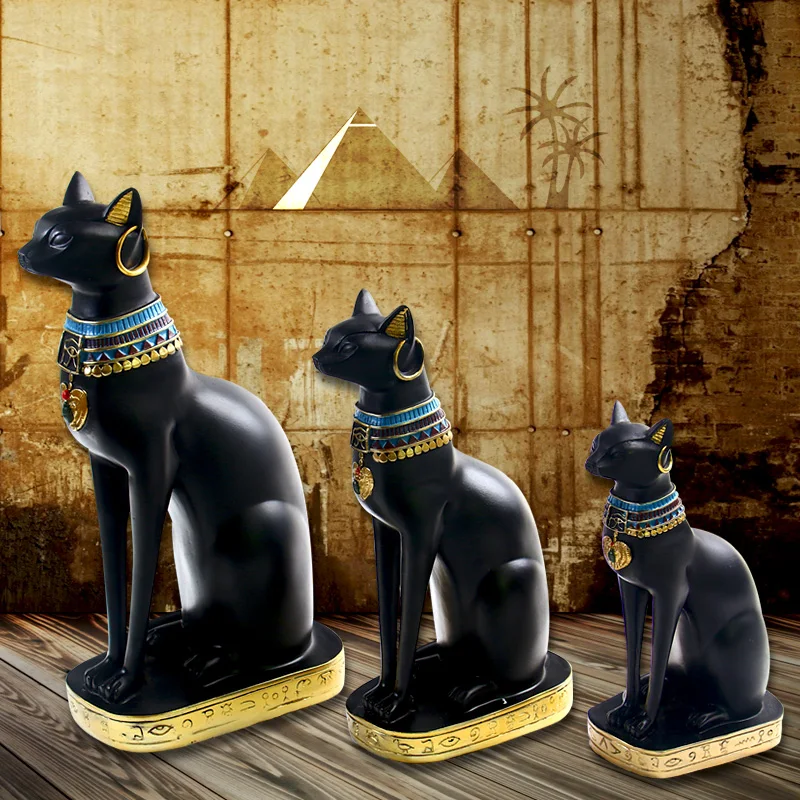 Nordic ins style home, living room, wine cabinet decoration, Feng Shui decoration, guardian of ancient Egyptian cat God, cat dec