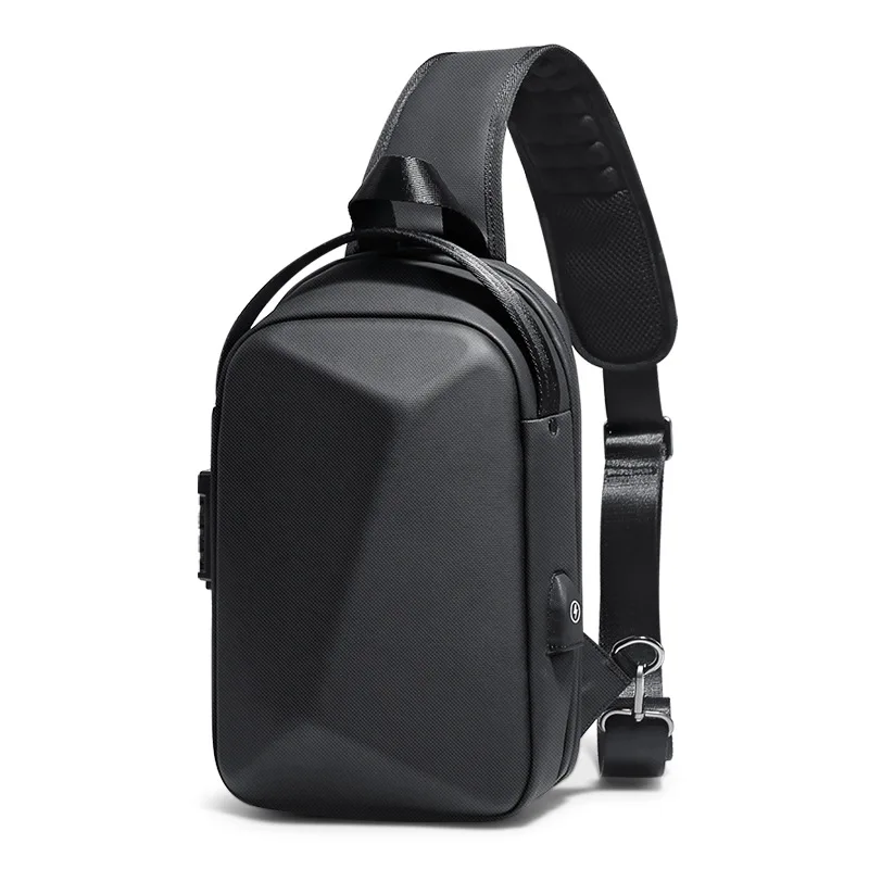 

OZUKO Men's Bag Multifunction Anti-theft Shoulder Bag No key Waterproof Male Crossbody Cags Short Trip Chest Pack Hard shell bag