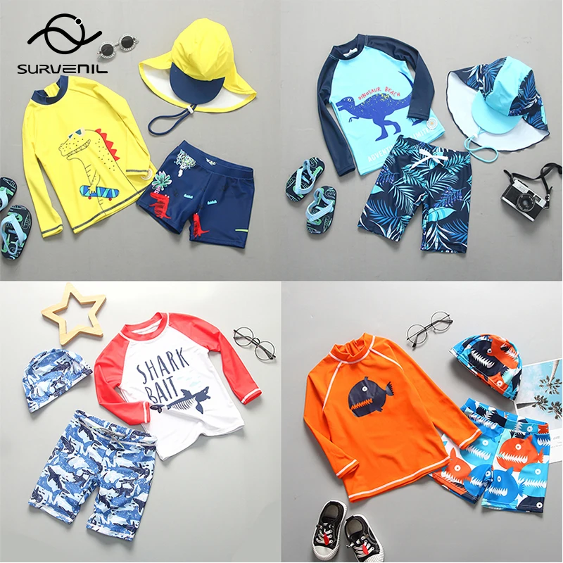 

Children's Swimsuit Bathing Suit Kids Long Sleeve UPF50 UV Protection Toddler Baby Swimwear for Boys Summer Beach Clothes Boy