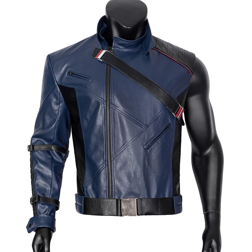 

Falcon зимний солдат Косплей баки Барнс Боевая куртка Хэллоуин Карнавал супергерой наряд синий костюм