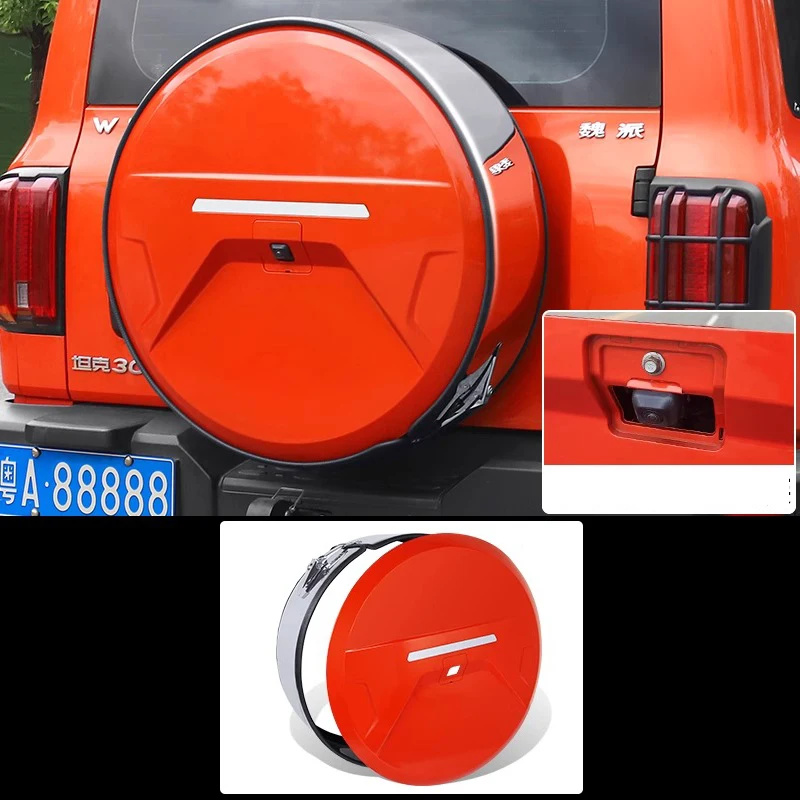 

Чехол для запасного колеса из нержавеющей стали для GWM WEY Tank 300 2020-2025, внедорожный внешний вид, декоративный аксессуар